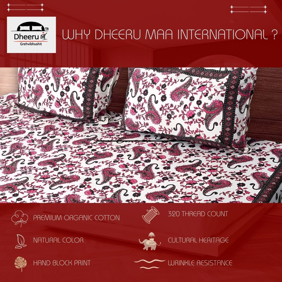 DESERT BOTANICAL BLISS: LUXURIOUS ORGANIC COTTON CARDINAL RED BEDSHEETS INSPIRED BY NATURE’S SERENITY