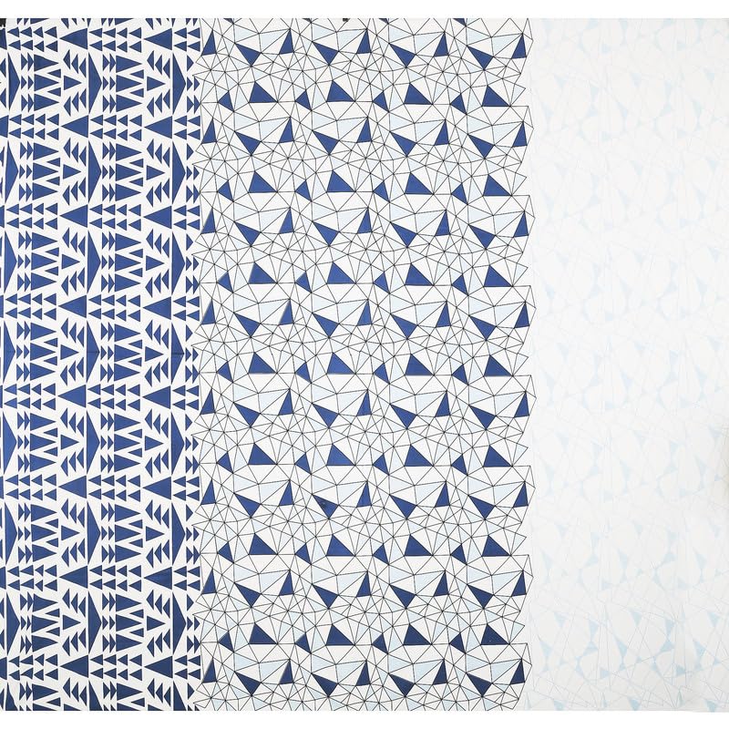 Mathematical Abstract & Geometrical Pattern Bedsheet in Prussian Blue Color Collection Premium Organic Cotton Ethnic Printed Bedsheet