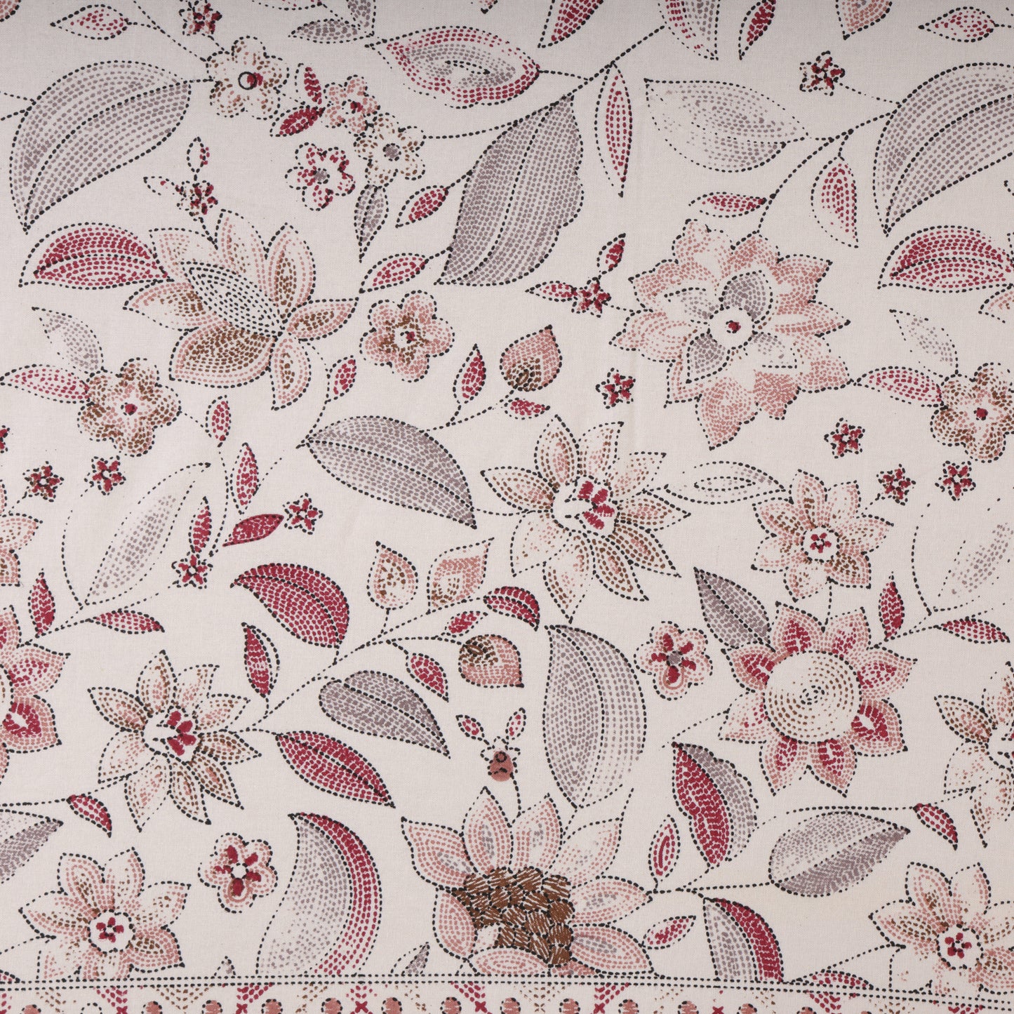 HANDCRAFTED KATHA PRINT ORGANIC COTTON BEDSHEET -INTRICATE AND ARTISANAL CRAFT