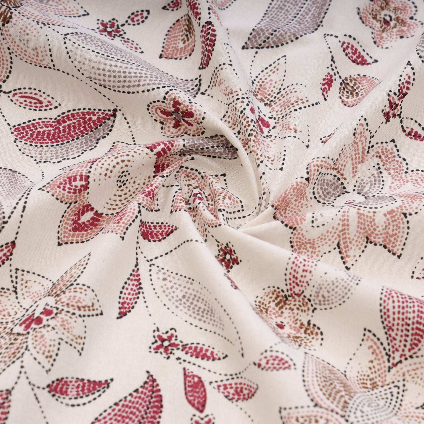 HANDCRAFTED KATHA PRINT ORGANIC COTTON BEDSHEET -INTRICATE AND ARTISANAL CRAFT