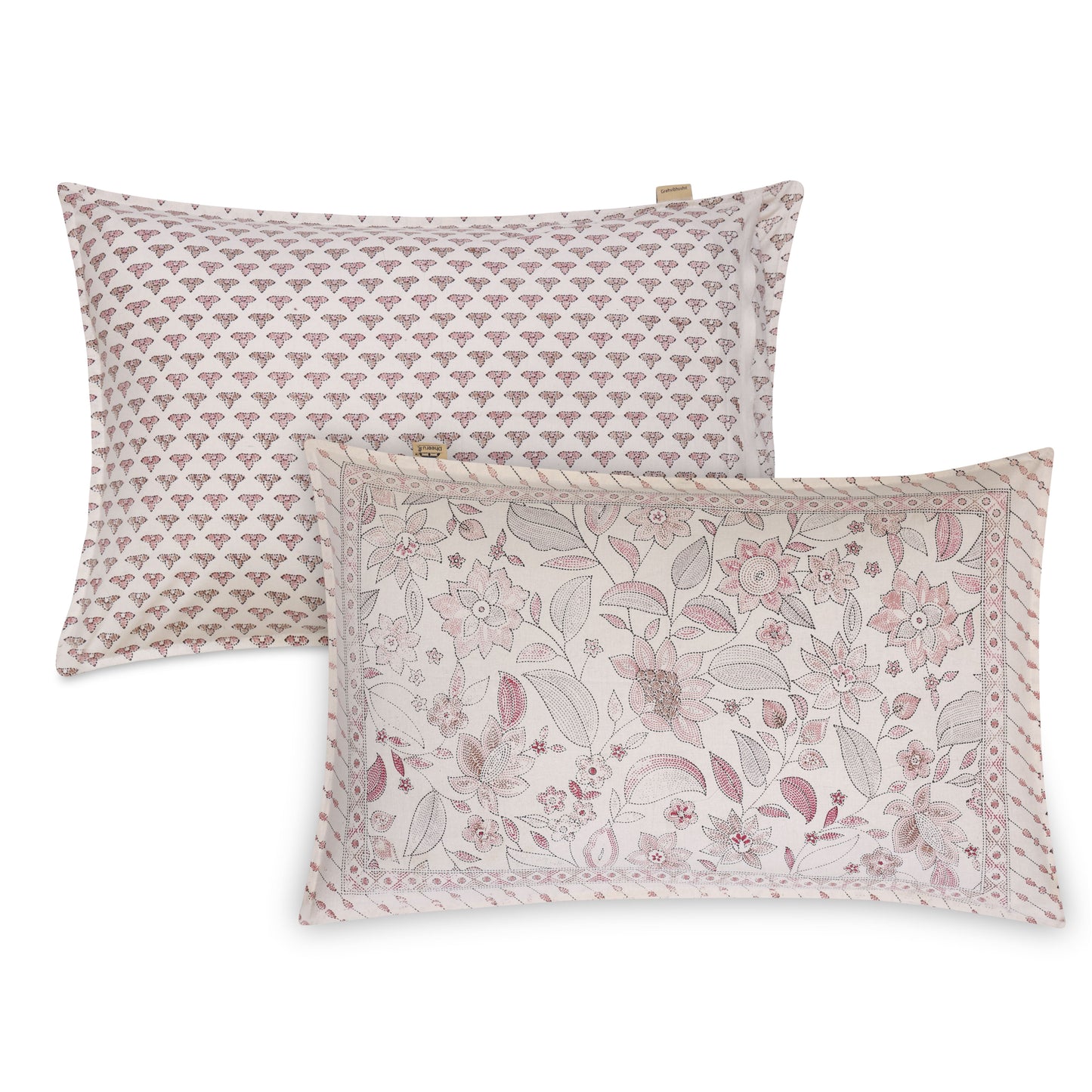 HANDCRAFTED KATHA PRINT ORGANIC COTTON BEDSHEET -INTRICATE AND ARTISANAL CRAFT