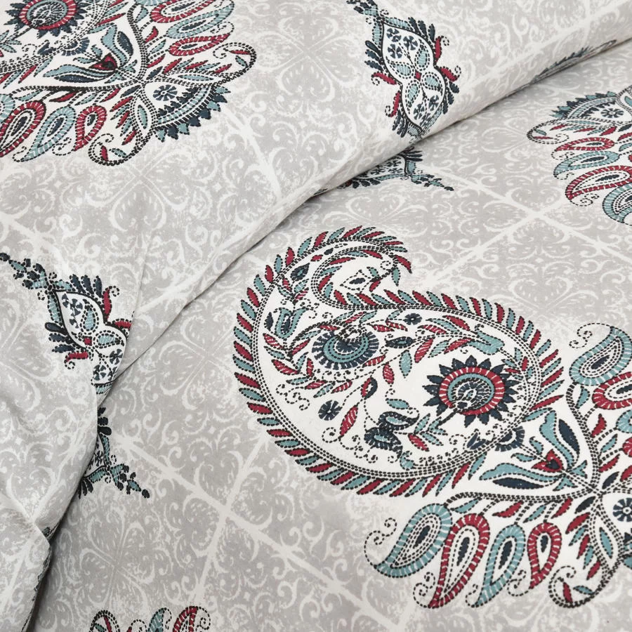 HANDCRAFTED KATHA PRINT ORGANIC COTTON BEDSHEET -INTRICATE AND ARTISANAL CRAFT-