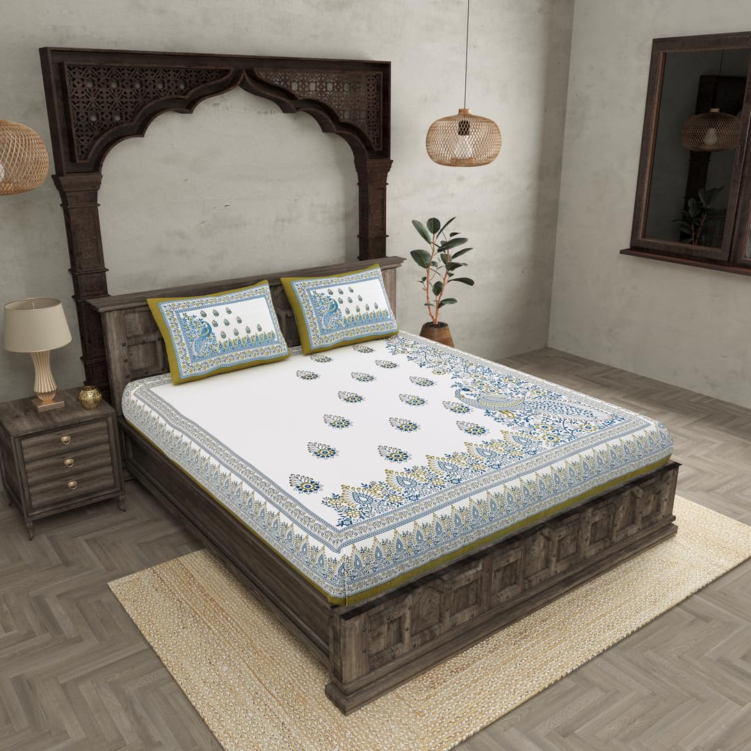 PREMINUM, AUTHENTIC TRIBAL WING CREATURE WITH HENNA FOREST BELL BORDER BEDSHEET