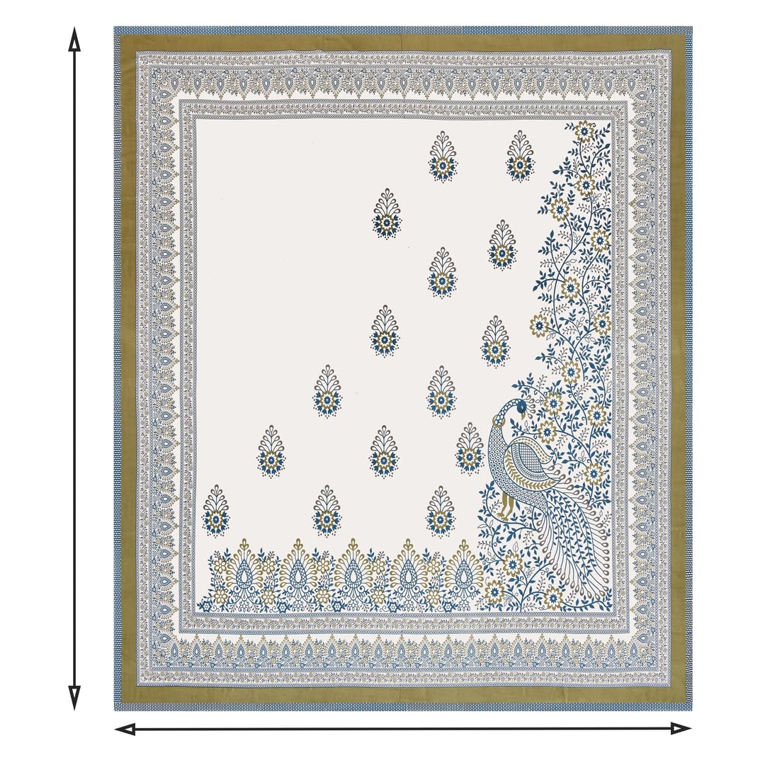 PREMINUM, AUTHENTIC TRIBAL WING CREATURE WITH HENNA FOREST BELL BORDER BEDSHEET