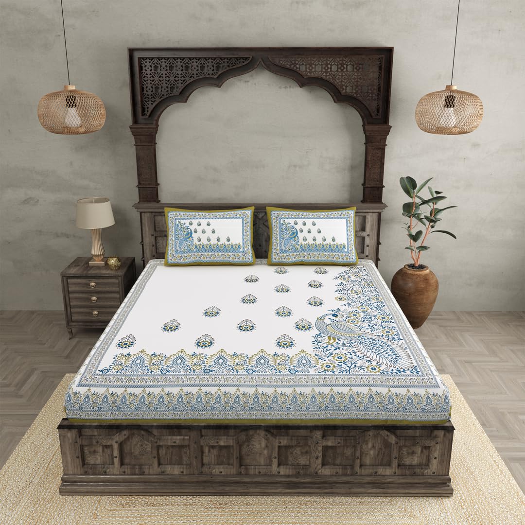 PREMINUM, AUTHENTIC TRIBAL WING CREATURE WITH HENNA FOREST BELL BORDER BEDSHEET