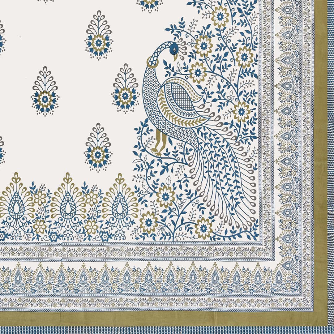 PREMINUM, AUTHENTIC TRIBAL WING CREATURE WITH HENNA FOREST BELL BORDER BEDSHEET