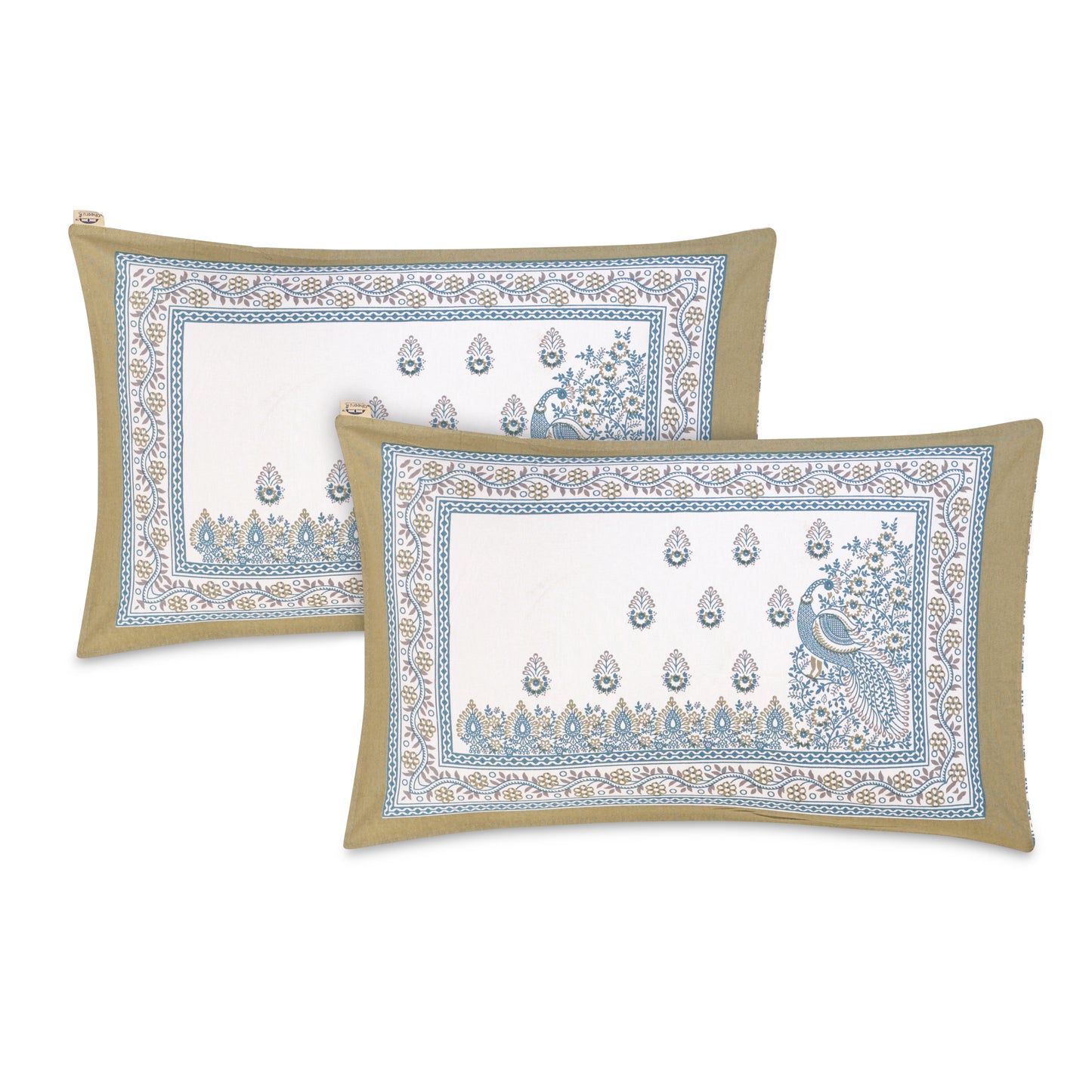 PREMINUM, AUTHENTIC TRIBAL WING CREATURE WITH HENNA FOREST BELL BORDER BEDSHEET