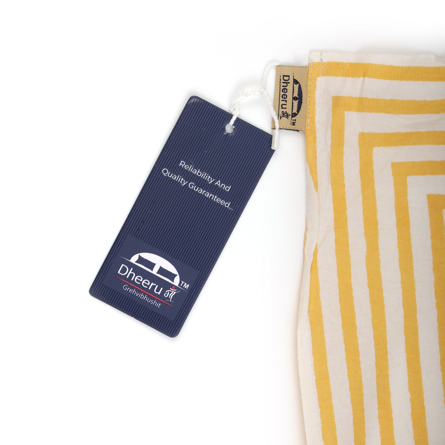 ARTISAN ELEGANCE GOLDEN YELLOW IMPERIAL TOPAZ PACHYDERM PATTERN PREMIUM ORGANIC COTTON ETHNIC BLOCK PRINTED BEDSHEET