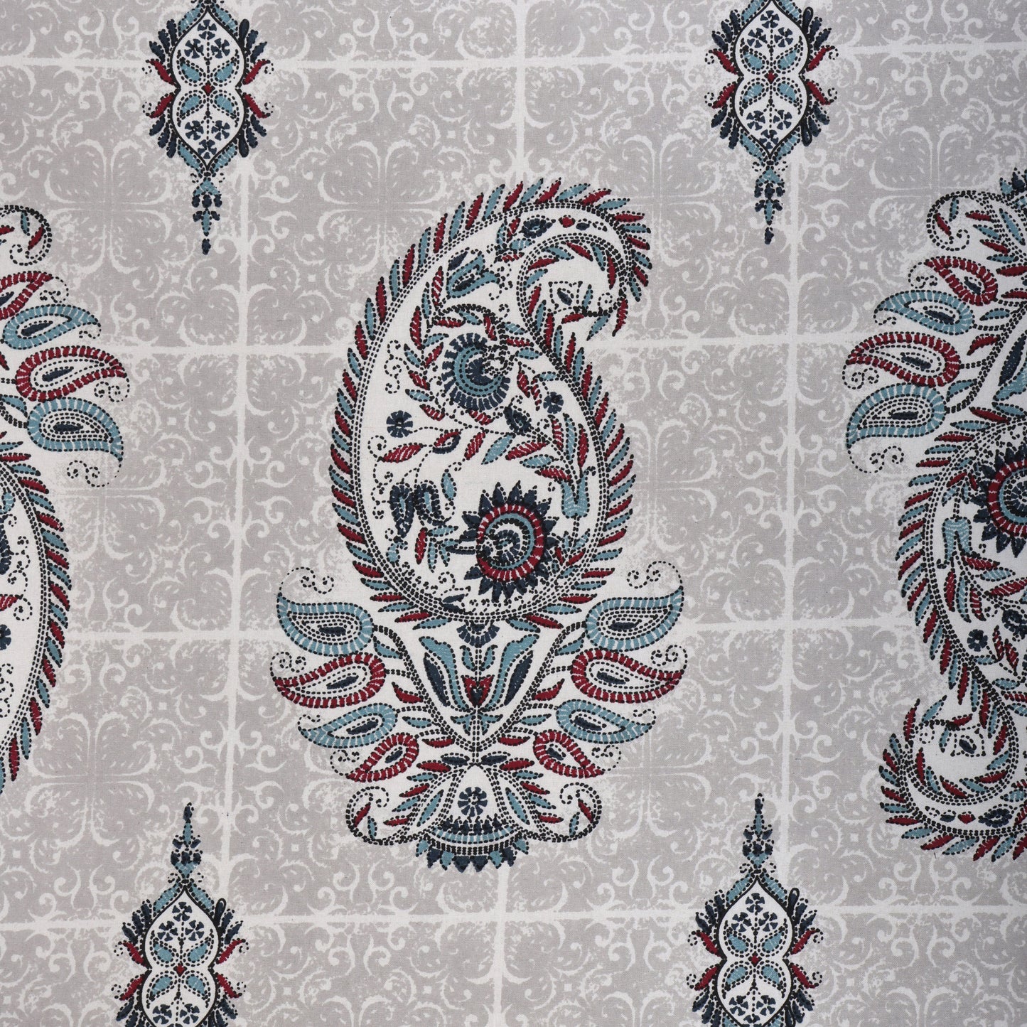 HANDCRAFTED KATHA PRINT ORGANIC COTTON BEDSHEET -INTRICATE AND ARTISANAL CRAFT-