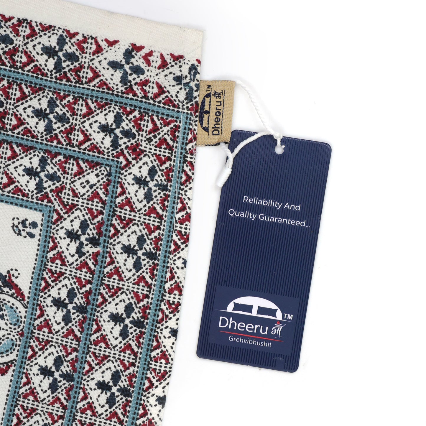 HANDCRAFTED KATHA PRINT ORGANIC COTTON BEDSHEET -INTRICATE AND ARTISANAL CRAFT-