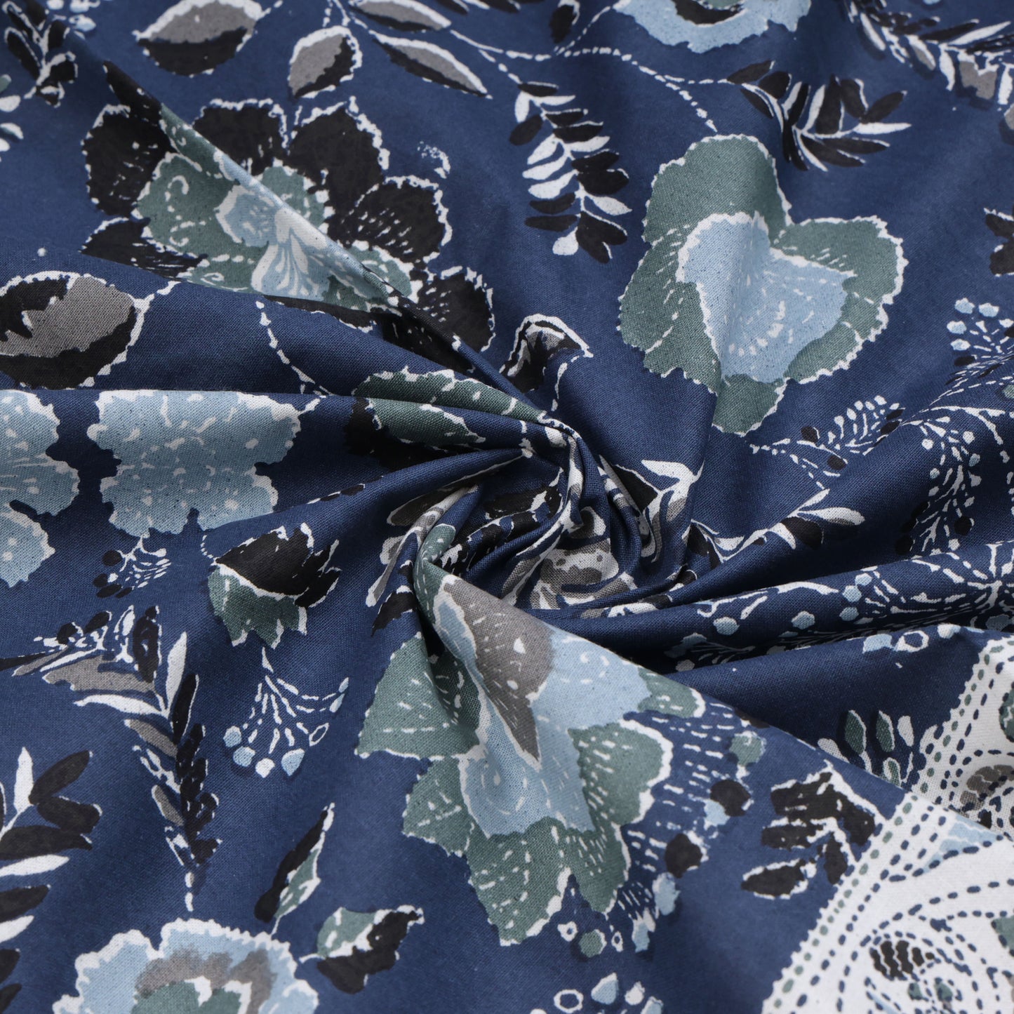 HANDCRAFTED KATHA PRINT ORGANIC COTTON BEDSHEET -INTRICATE AND ARTISANAL CRAFT