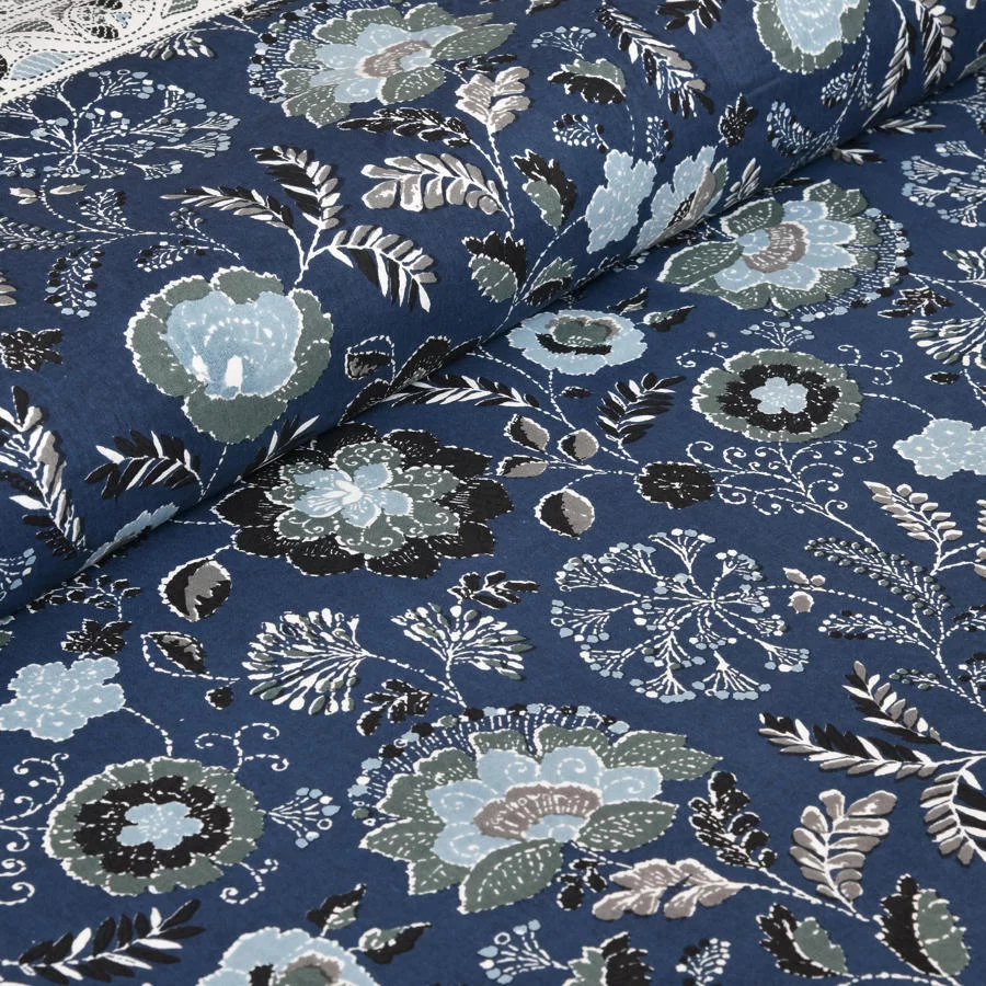 HANDCRAFTED KATHA PRINT ORGANIC COTTON BEDSHEET -INTRICATE AND ARTISANAL CRAFT