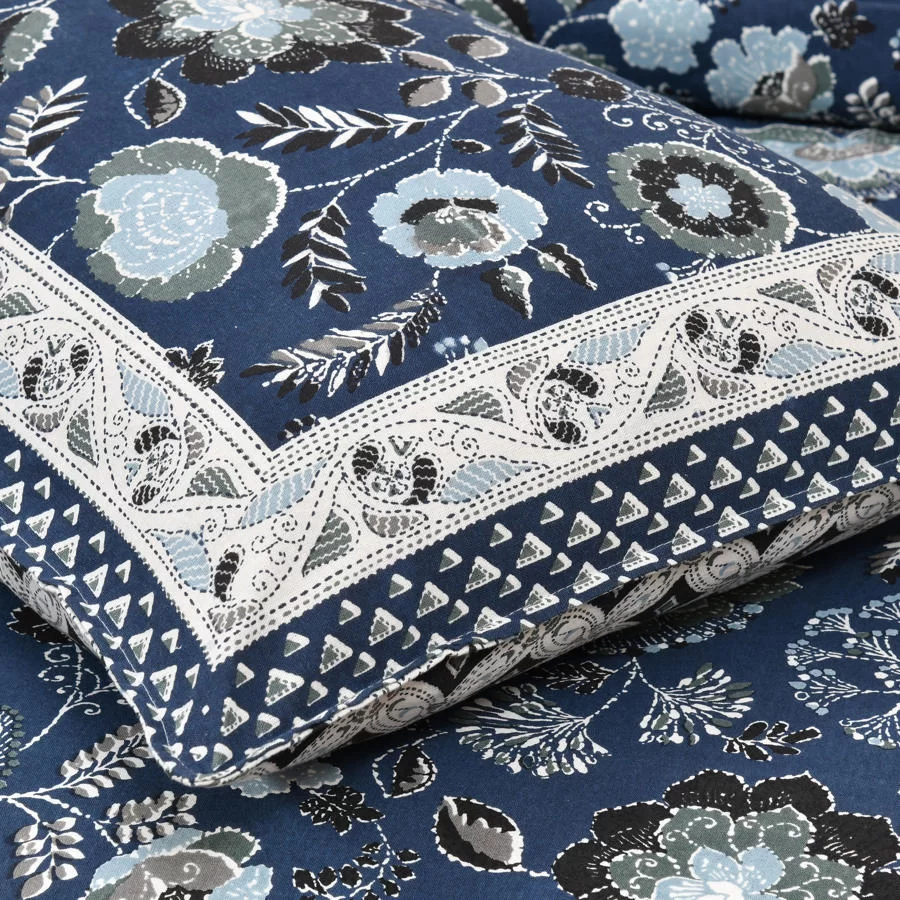 HANDCRAFTED KATHA PRINT ORGANIC COTTON BEDSHEET -INTRICATE AND ARTISANAL CRAFT
