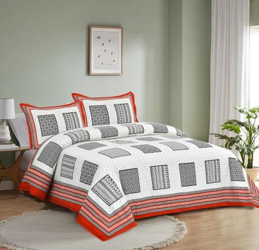 MATHEMATICAL ABSTRACT & EMPIRE PLANT PATTERN PREMIUM ORGANIC COTTON BEDSHEET BEDSHEET