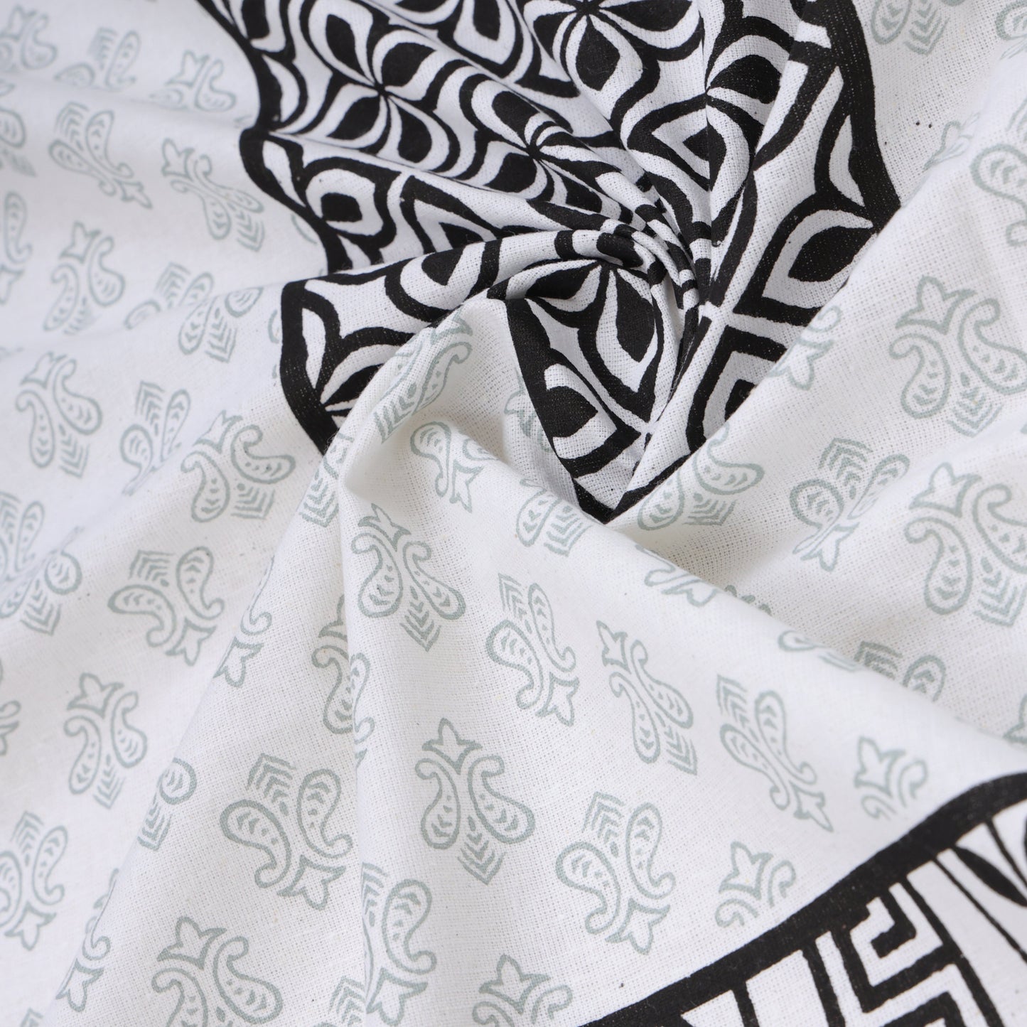 MATHEMATICAL ABSTRACT & EMPIRE PLANT PATTERN PREMIUM ORGANIC COTTON BEDSHEET BEDSHEET