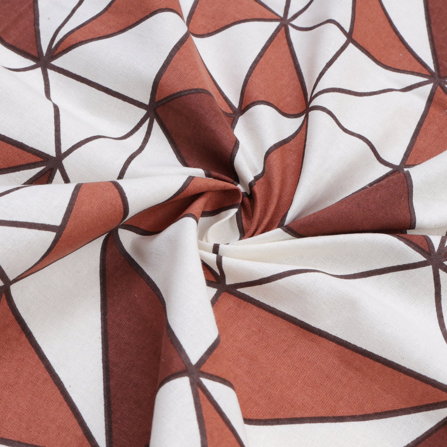 MATHEMATICAL ABSTRACT & GEOMETRICAL PATTERN BEDSHEET IN MAHOGANY COLOR COLLECTION PREMIUM ORGANIC COTTON ETHNIC PRINTED BEDSHEET