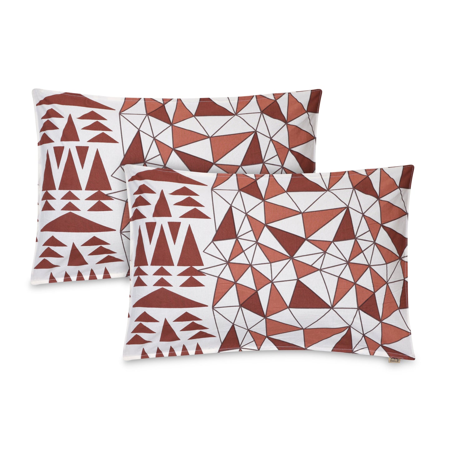 MATHEMATICAL ABSTRACT & GEOMETRICAL PATTERN BEDSHEET IN MAHOGANY COLOR COLLECTION PREMIUM ORGANIC COTTON ETHNIC PRINTED BEDSHEET
