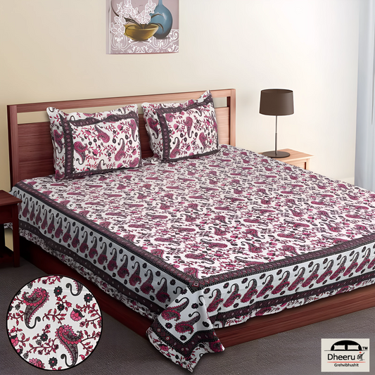 DESERT BOTANICAL BLISS: LUXURIOUS ORGANIC COTTON CARDINAL RED BEDSHEETS INSPIRED BY NATURE’S SERENITY