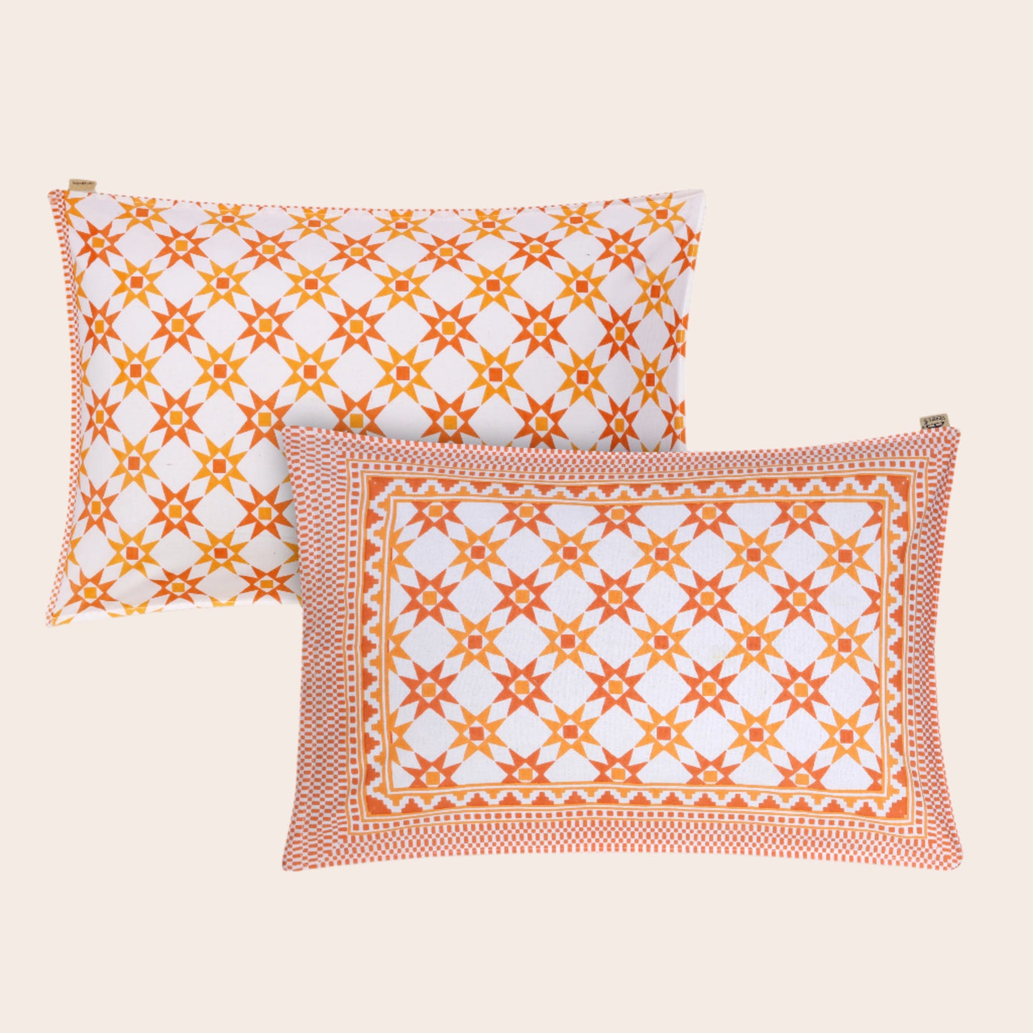 ANTIQUE SUNSET SUPERNOVA STAR PATTERN IN MATHEMATICAL ABSTRACT PREMIUM ORGANIC COTTON BEDSHEET COLLECTION.