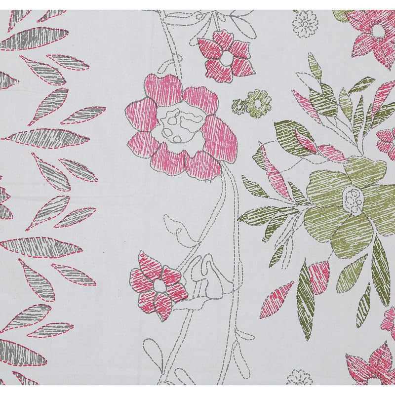 ANTIQUE FLUORESCENT FUCHSIA AND HENNA FOREST BOTANICAL FLOWER ORGANIC PREMINUM COTTON HAND STITCHED EMBROIDERY MOTIFS BLOCK PATTERN BADSHEET COLLECTIONS.