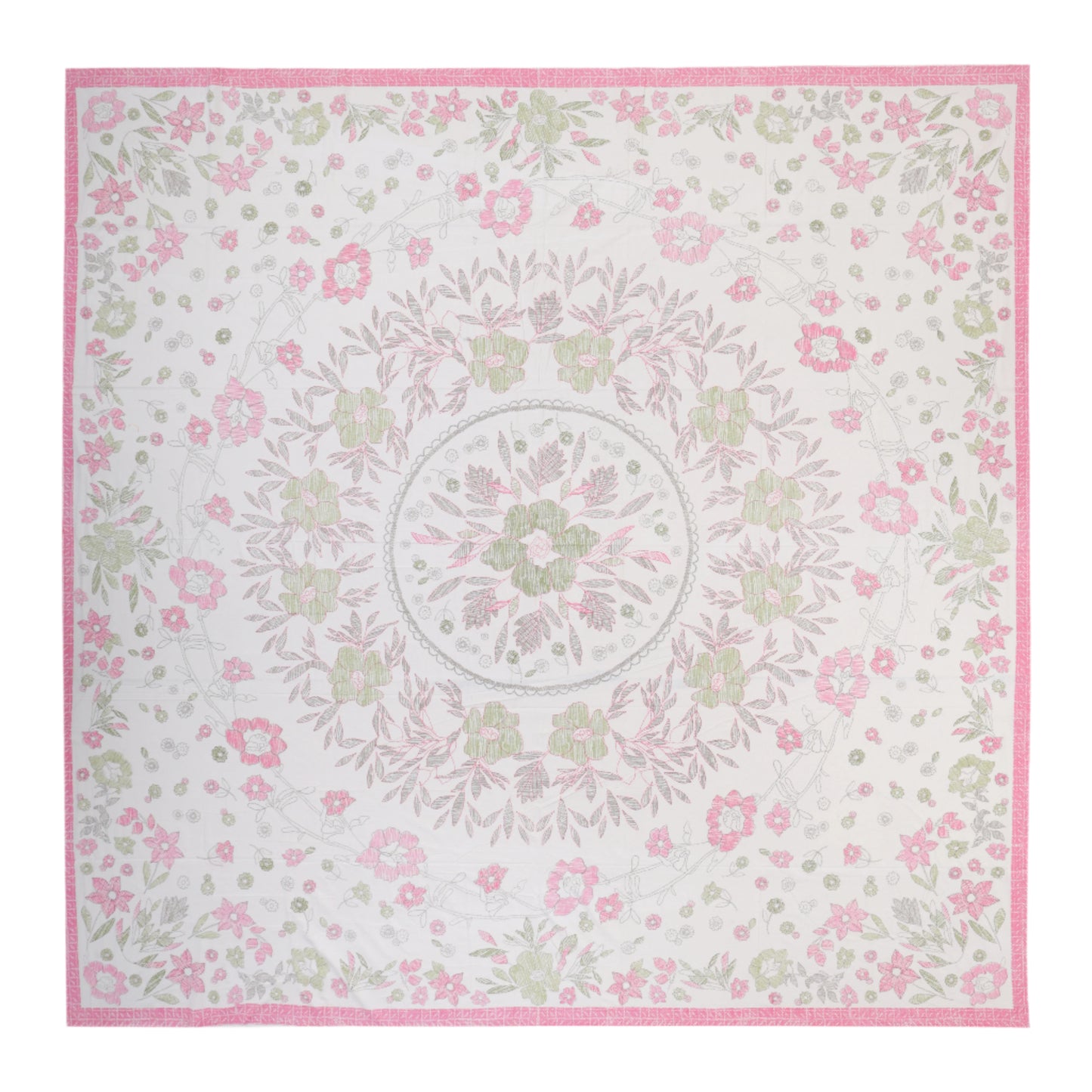 ANTIQUE FLUORESCENT FUCHSIA AND HENNA FOREST BOTANICAL FLOWER ORGANIC PREMINUM COTTON HAND STITCHED EMBROIDERY MOTIFS BLOCK PATTERN BADSHEET COLLECTIONS.