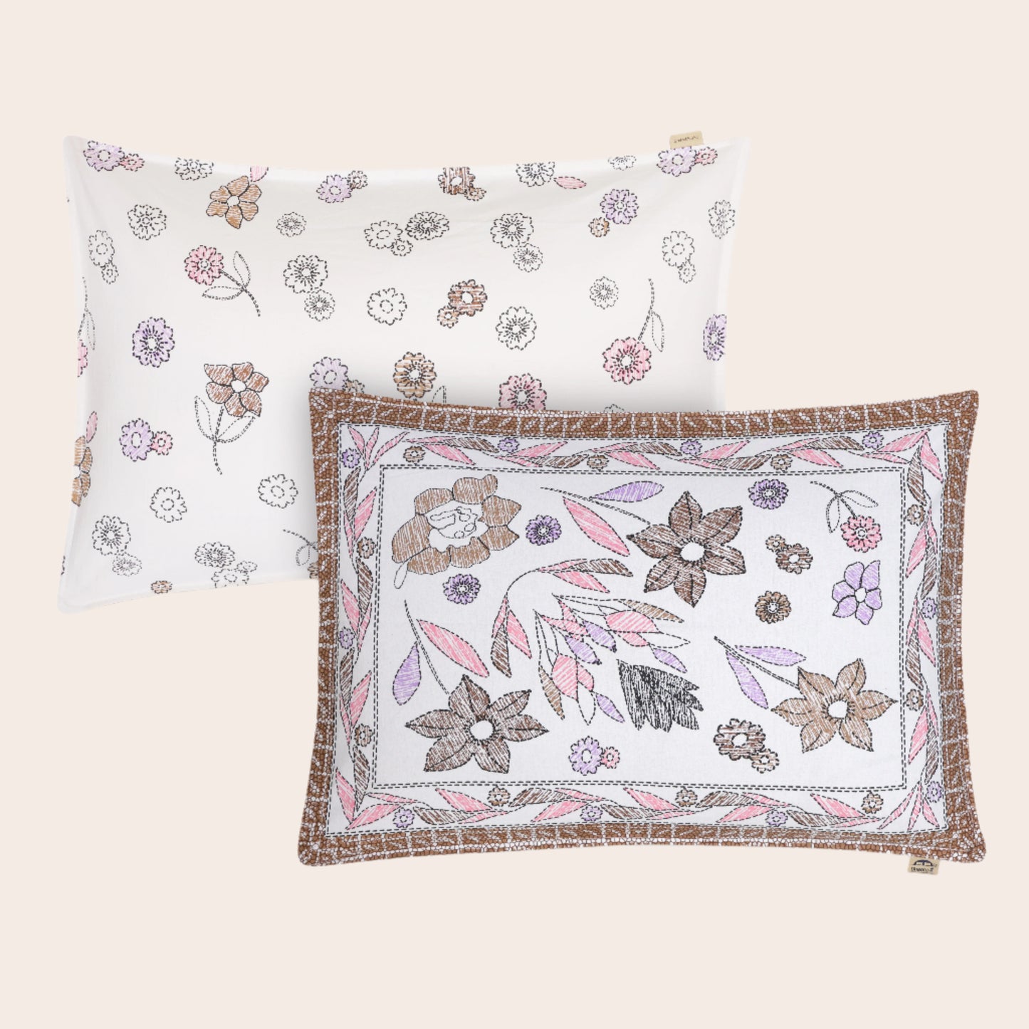 ANTIQUE FLUORESCENT FUCHSIA, MAHOGANY AND HENNA FOREST BOTANICAL FLOWER ORGANIC PREMINUM COTTON KATHAA HAND BLOCK PATTERN BADSHEET COLLECTIONS.