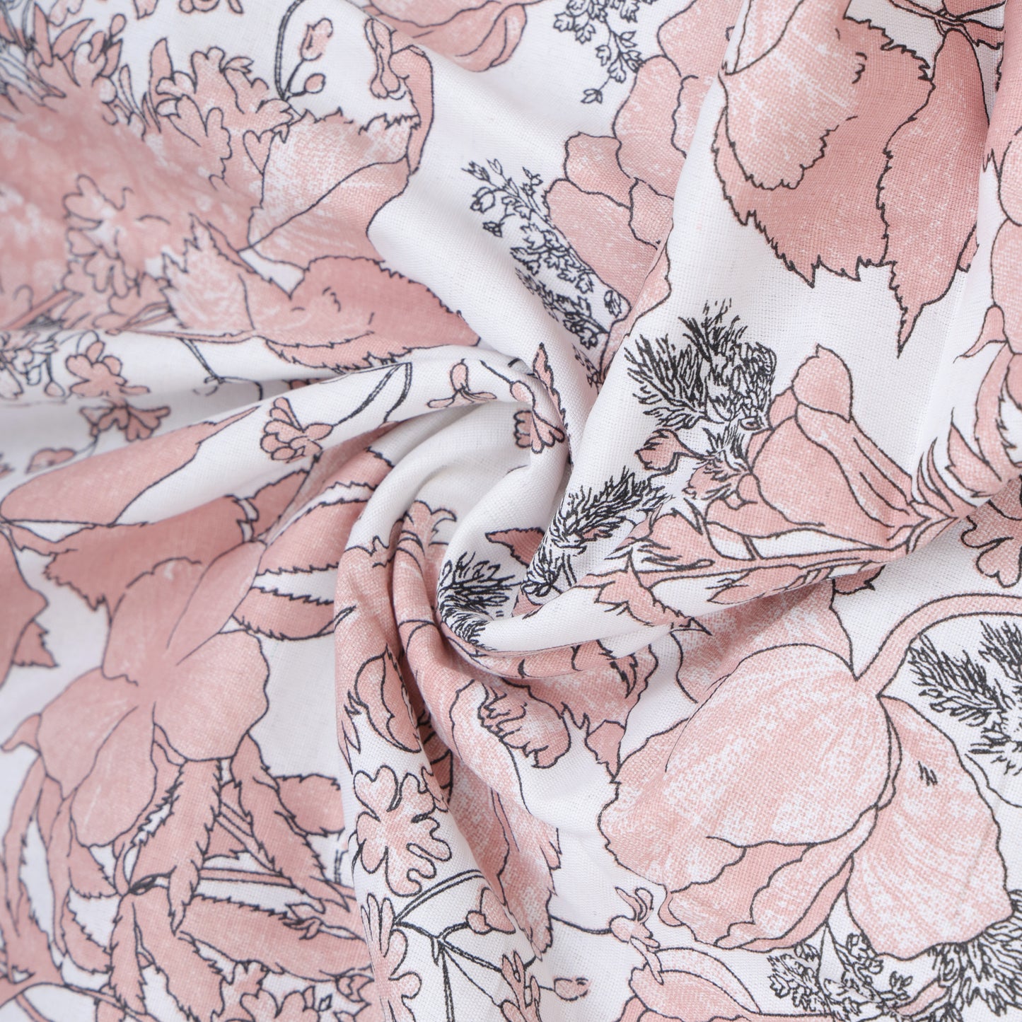 PREMIUM ORGANIC COTTON REVERSIBLE DOHAR - THREE-LAYERED BOTANICAL & GEOMETRIC PATTERN WITH SHIMMERING BLUSH AND INSULATING FALTEN FOR ALL-WEATHER COMFORT