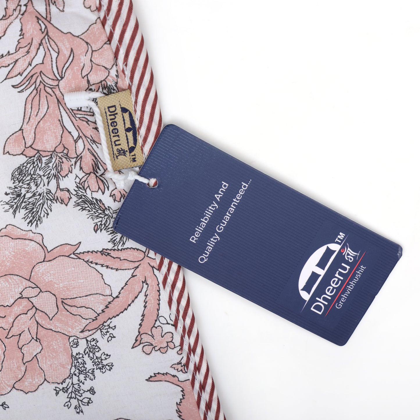 PREMIUM ORGANIC COTTON REVERSIBLE DOHAR - THREE-LAYERED BOTANICAL & GEOMETRIC PATTERN WITH SHIMMERING BLUSH AND INSULATING FALTEN FOR ALL-WEATHER COMFORT