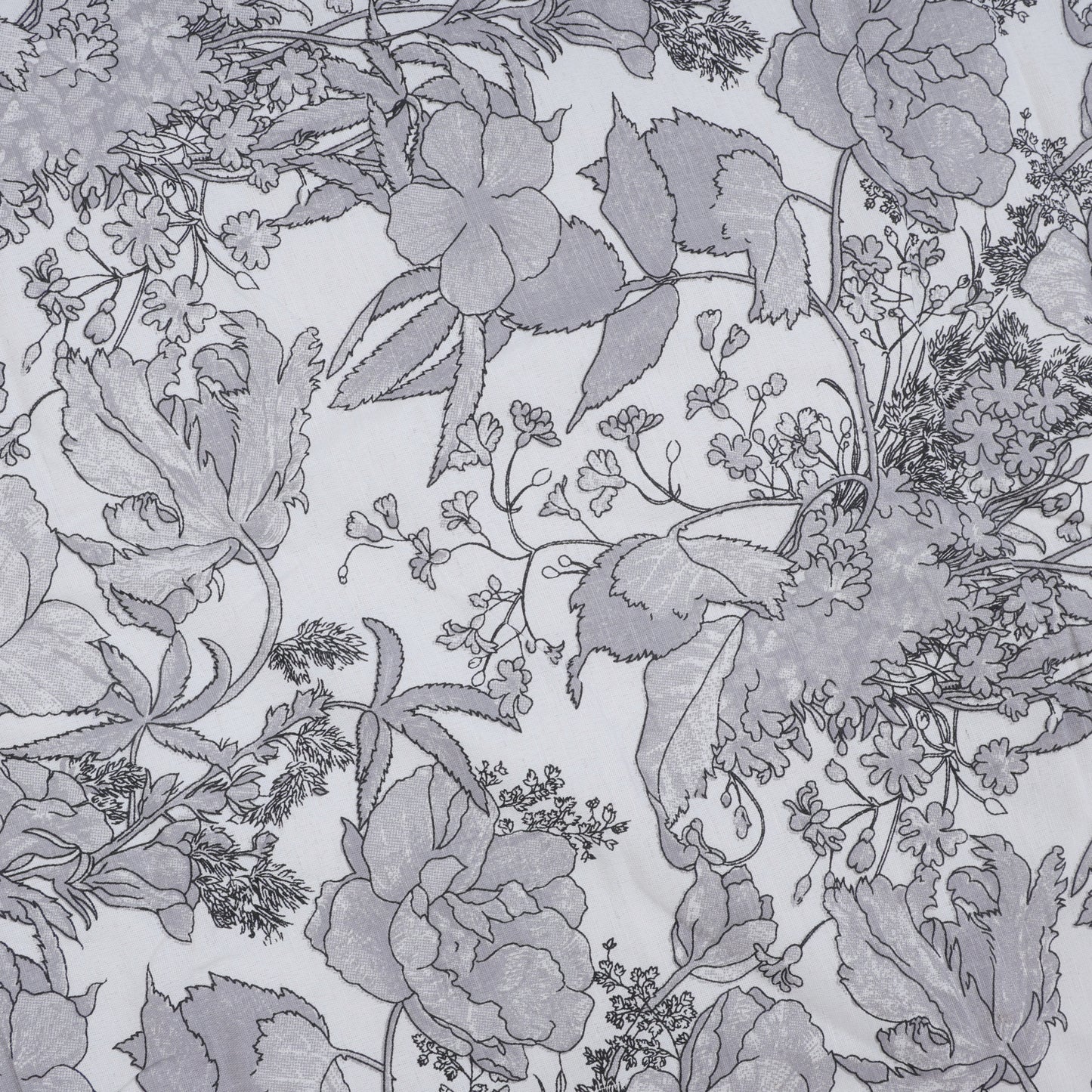 PREMIUM ORGANIC COTTON REVERSIBLE DOHAR - THREE-LAYERED BOTANICAL & GEOMETRIC PATTERN WITH SLATE HUE AND INSULATING FALTEN FOR ALL-WEATHER COMFORT.