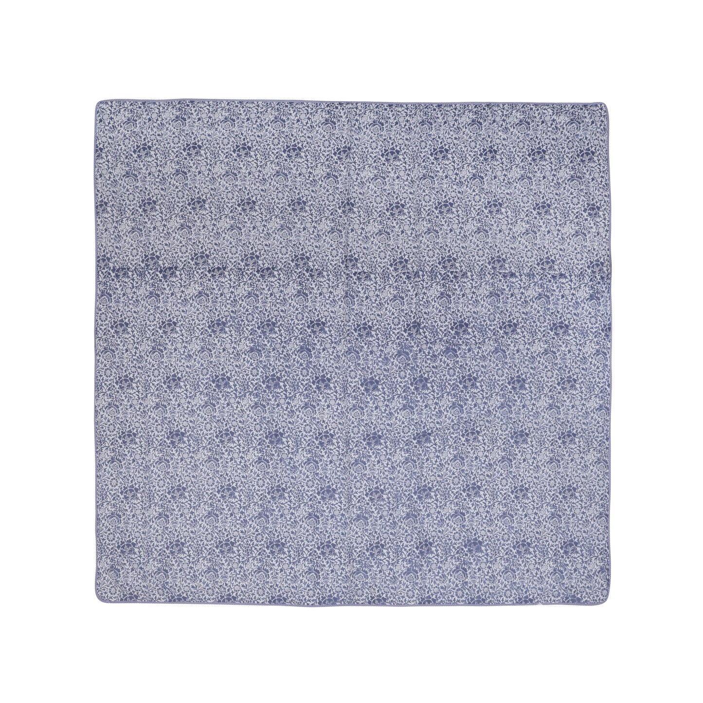 PREMIUM ORGANIC COTTON REVERSIBLE DOHAR - THREE-LAYERED BOTANICAL & GEOMETRIC PATTERN WITH PRUSSIAN BLUE HUE AND INSULATING FOR ALL-WEATHER COMFORT.