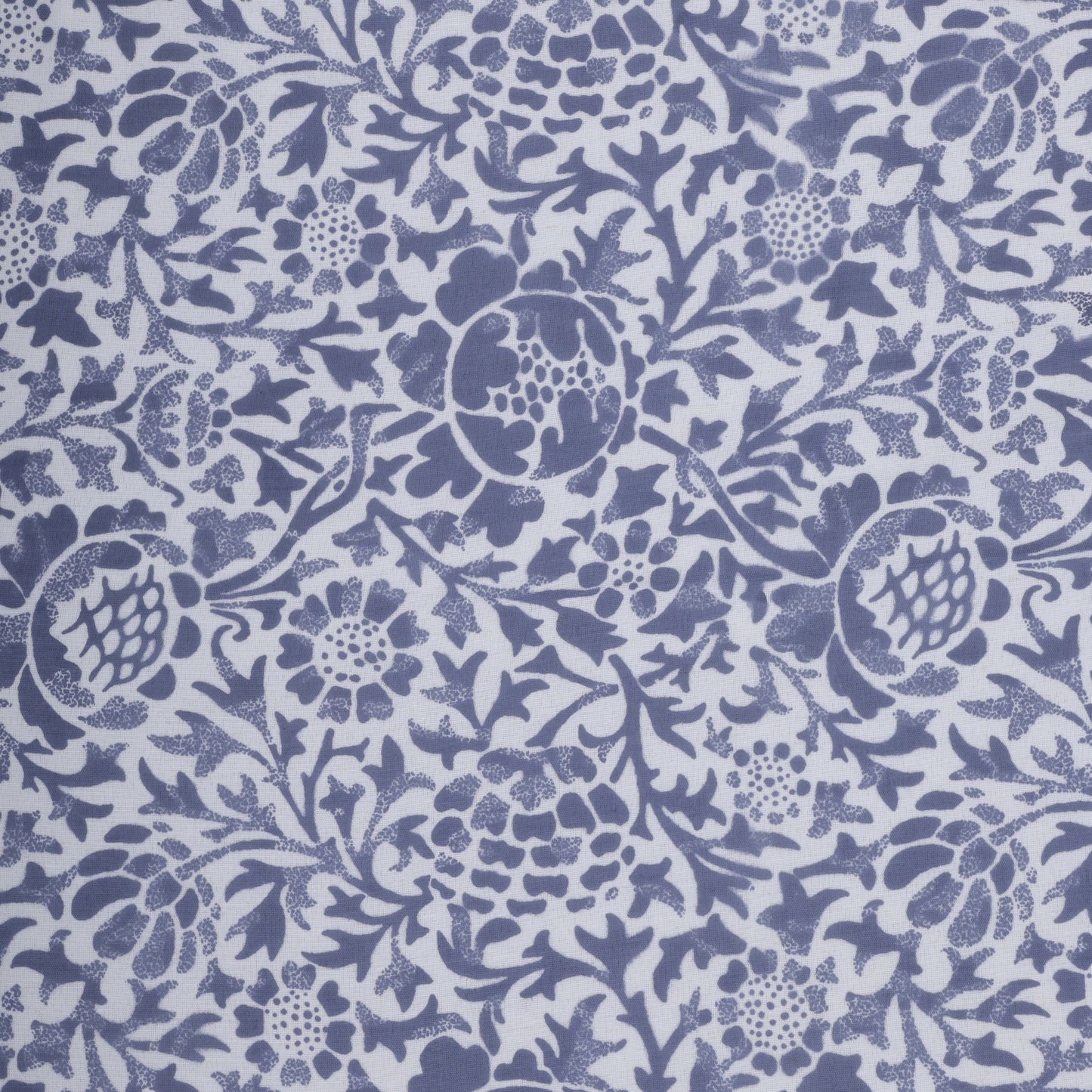 PREMIUM ORGANIC COTTON REVERSIBLE DOHAR - THREE-LAYERED BOTANICAL & GEOMETRIC PATTERN WITH PRUSSIAN BLUE HUE AND INSULATING FOR ALL-WEATHER COMFORT.