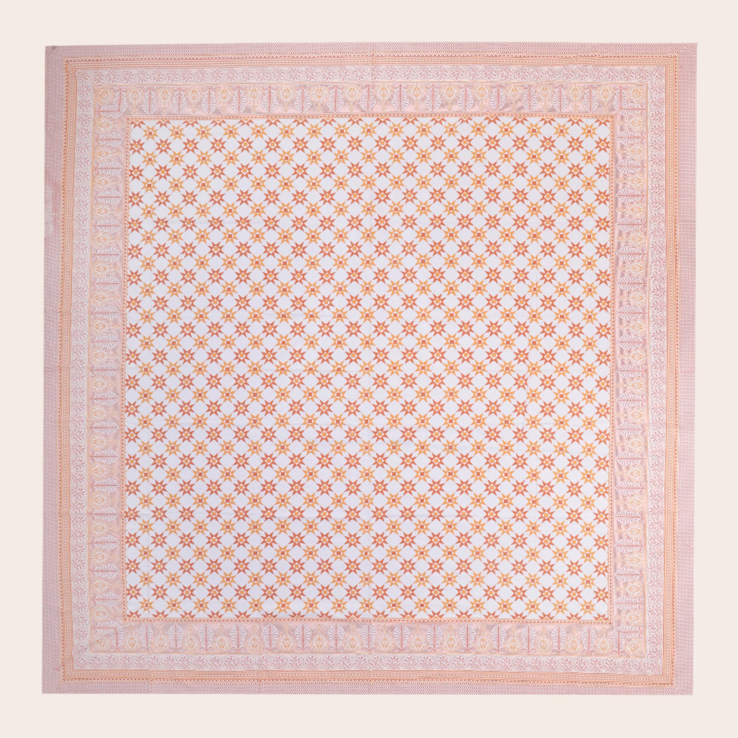 ANTIQUE SUNSET SUPERNOVA STAR PATTERN IN MATHEMATICAL ABSTRACT PREMIUM ORGANIC COTTON BEDSHEET COLLECTION.