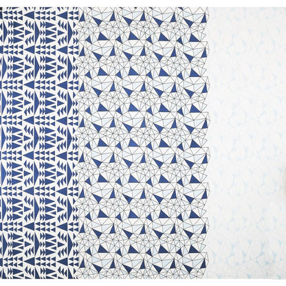 Mathematical Abstract & Geometrical Pattern Bedsheet in Prussian Blue Color Collection Premium Organic Cotton Ethnic Printed Bedsheet