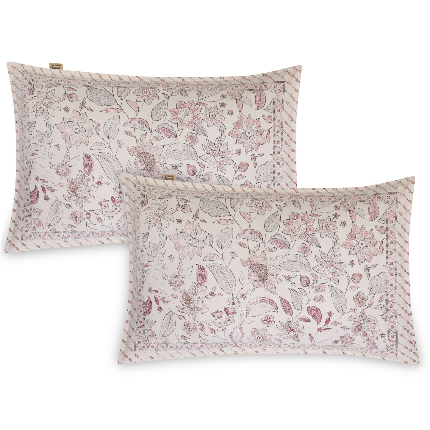 HANDCRAFTED KATHA PRINT ORGANIC COTTON BEDSHEET -INTRICATE AND ARTISANAL CRAFT