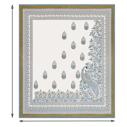 PREMINUM, AUTHENTIC TRIBAL WING CREATURE WITH HENNA FOREST BELL BORDER BEDSHEET