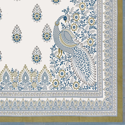 PREMINUM, AUTHENTIC TRIBAL WING CREATURE WITH HENNA FOREST BELL BORDER BEDSHEET