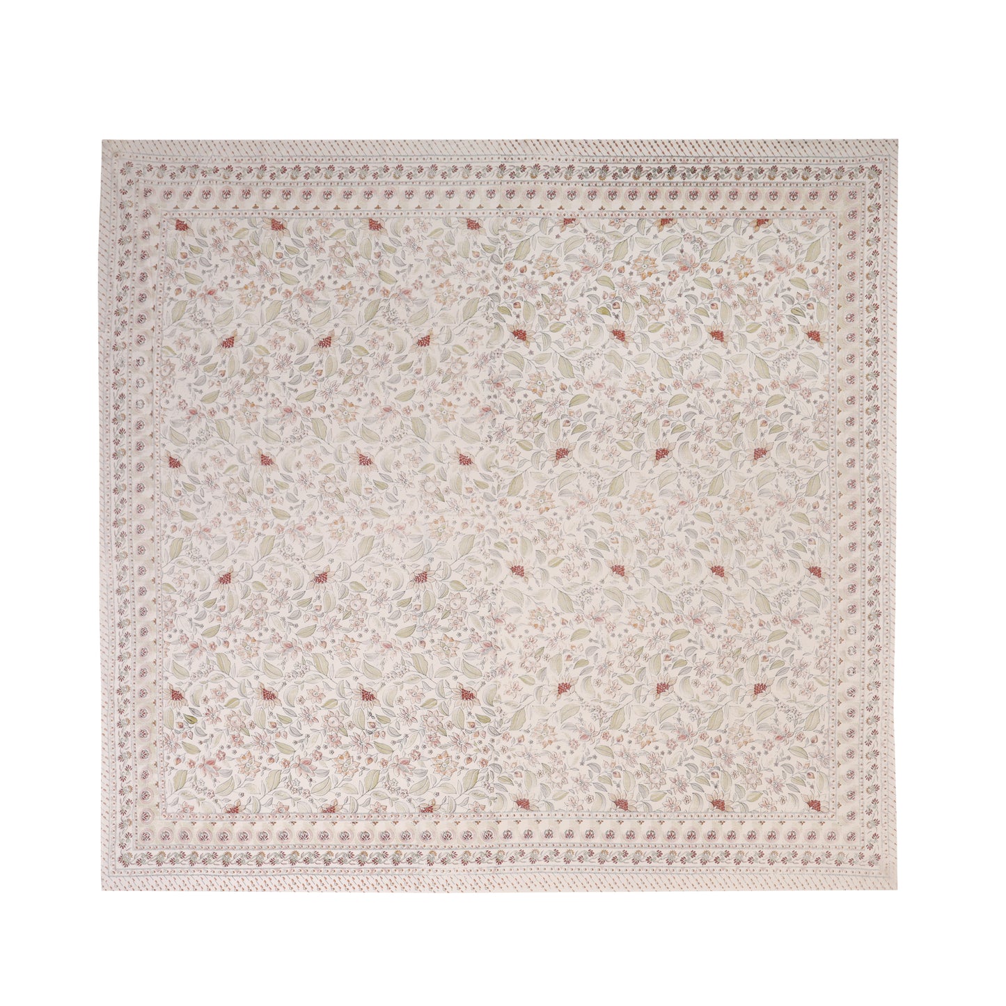 HANDCRAFTED KATHA PRINT ORGANIC COTTON BEDSHEET -INTRICATE AND ARTISANAL CRAFT
