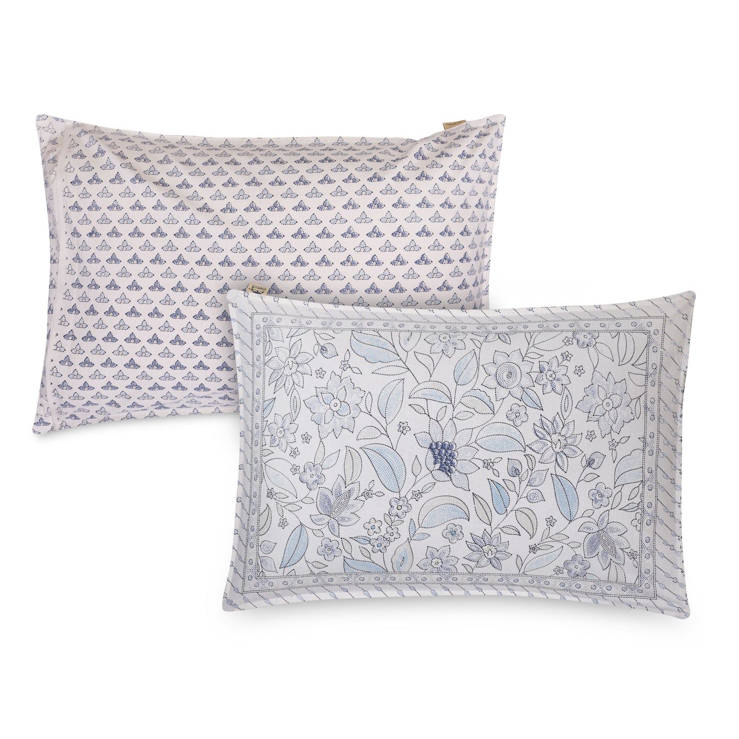 HANDCRAFTED KATHA PRINT ORGANIC COTTON BEDSHEET -INTRICATE AND ARTISANAL CRAFT
