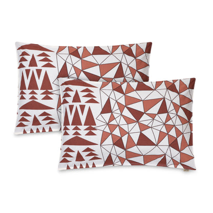 MATHEMATICAL ABSTRACT & GEOMETRICAL PATTERN BEDSHEET IN MAHOGANY COLOR COLLECTION PREMIUM ORGANIC COTTON ETHNIC PRINTED BEDSHEET