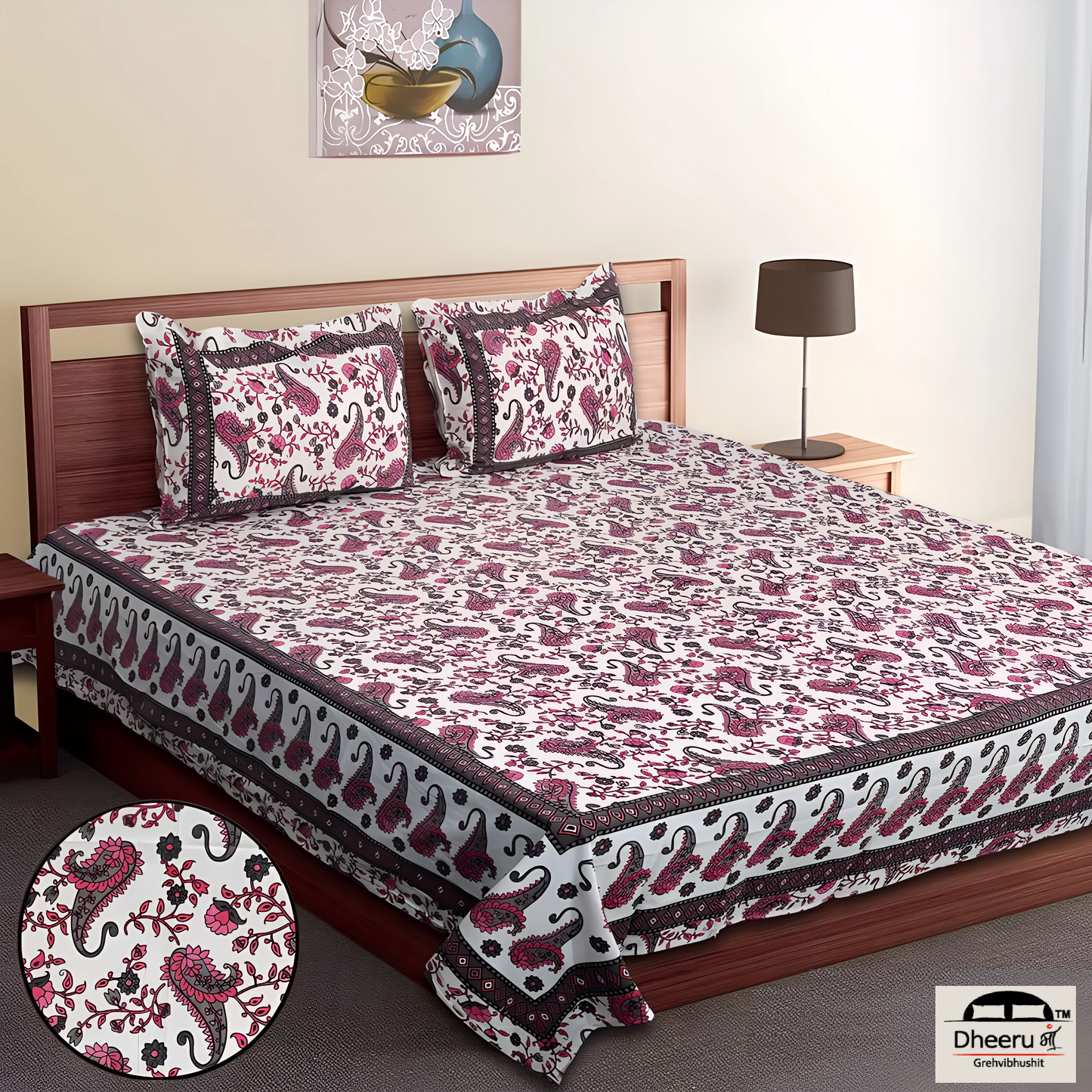 DESERT BOTANICAL BLISS: LUXURIOUS ORGANIC COTTON CARDINAL RED BEDSHEETS INSPIRED BY NATURE’S SERENITY