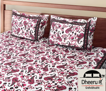 DESERT BOTANICAL BLISS: LUXURIOUS ORGANIC COTTON CARDINAL RED BEDSHEETS INSPIRED BY NATURE’S SERENITY