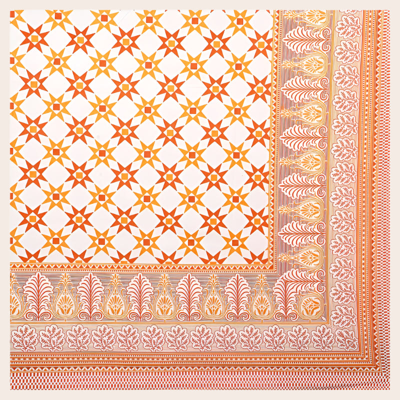 ANTIQUE SUNSET SUPERNOVA STAR PATTERN IN MATHEMATICAL ABSTRACT PREMIUM ORGANIC COTTON BEDSHEET COLLECTION.