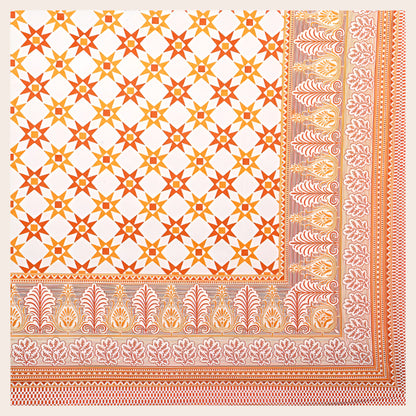 ANTIQUE SUNSET SUPERNOVA STAR PATTERN IN MATHEMATICAL ABSTRACT PREMIUM ORGANIC COTTON BEDSHEET COLLECTION.