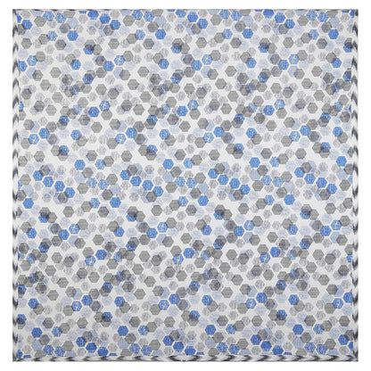 HONEYCOMB GEOMETRICAL PATTERN BEDSHEET IN PRUSSIAN BLUE AND MIDNIGHT COLOR COLLECTION PREMIUM ORGANIC COTTON ETHNIC PRINTED BEDSHEET.