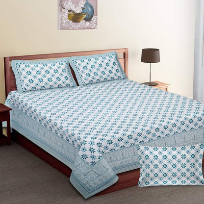 ANTIQUE PRUSSIAN BLUE SUPERNOVA STAR PATTERN IN MATHEMATICAL ABSTRACT PREMIUM ORGANIC COTTON BEDSHEET COLLECTION.