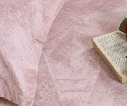 EXCLUSIVE STONE INSPIRED PRINT ORGANIC COTTON BEDSHEETS – PERFECT BLEND OF COMFORT AND STYLE-SHIMMERING BLUSH
