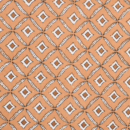 GOLDEN MAHOGANY IMPERIAL TOPAZ MATHEMATICAL ABSTRACT & SLATE HEU EMPIRE PLANT PATTERN  PREMIUM ORGANIC COTTON ETHNIC BLOCK PRINTED BEDSHEET