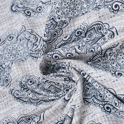 PREMIUM ORGANIC COTTON REVERSIBLE DOHAR - THREE-LAYERED SANGANERI AND GEOMETRIC PATTERN WITH PRISMATIC HUE AND INSULATING MICROFIBRE FOR ALL-WEATHER COMFORT
