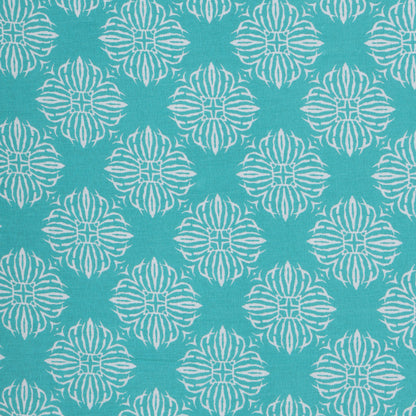 PREMIUM ORGANIC COTTON REVERSIBLE DOHAR - THREE-LAYERED SANGANERI AND GEOMETRIC PATTERN WITH TURQUOSE GREEN HUE AND INSULATING MICROFIBRE FOR ALL-WEATHER COMFORT