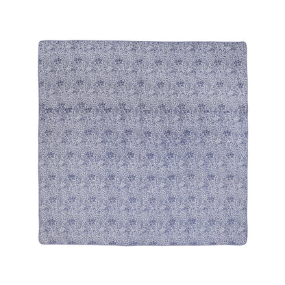 PREMIUM ORGANIC COTTON REVERSIBLE DOHAR - THREE-LAYERED BOTANICAL & GEOMETRIC PATTERN WITH PRUSSIAN BLUE HUE AND INSULATING  FOR ALL-WEATHER COMFORT.